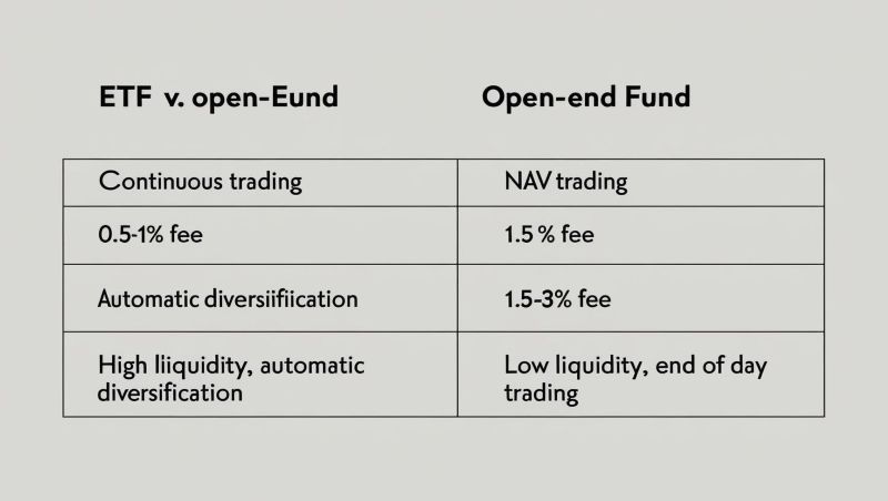 So sánh ETF và quỹ mở truyền thống
