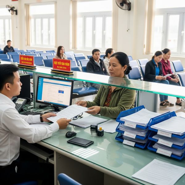 Nộp hồ sơ sang tên sổ đỏ tại Bộ phận một cửa UBND