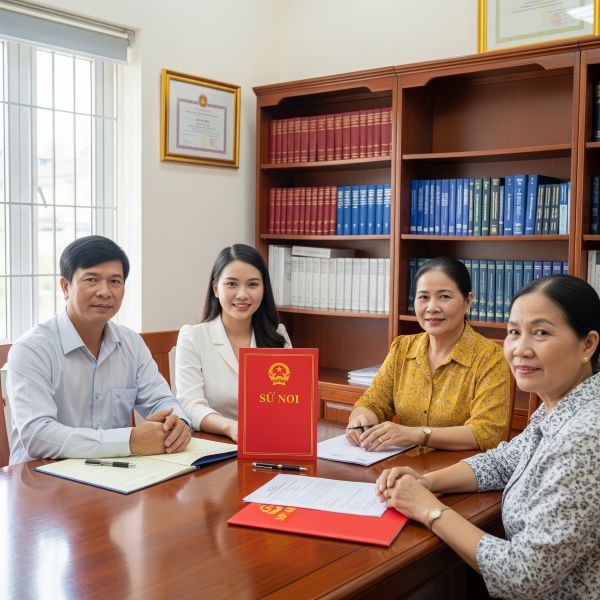 Gia đình người Việt làm thủ tục thừa kế tại văn phòng công chứng