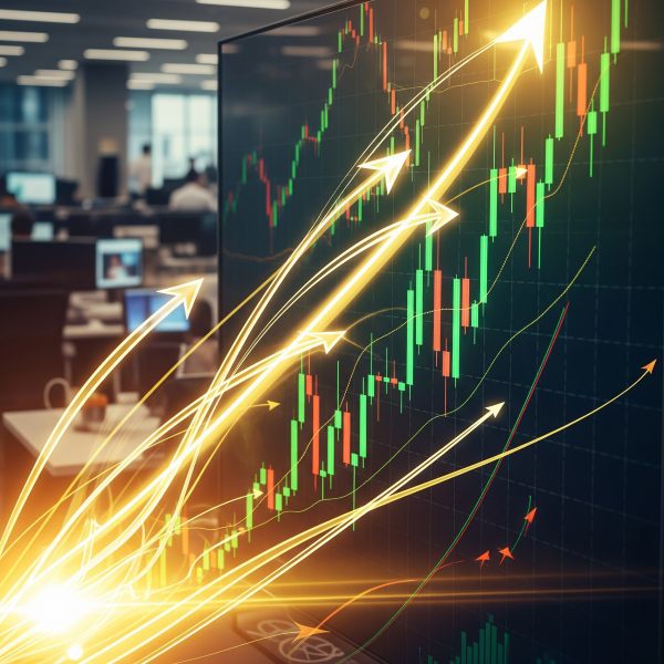 Hình ảnh tượng trưng dòng tiền mạnh đổ vào thị trường chứng khoán Việt