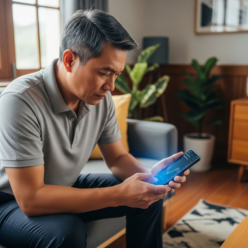 Nhà đầu tư Việt tra cứu giá sàn cổ phiếu VNM trên điện thoại