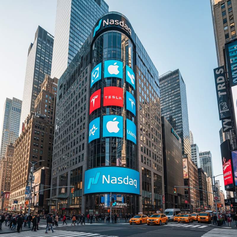 Trụ sở Nasdaq tại Times Square, biểu tượng công nghệ tài chính Mỹ
