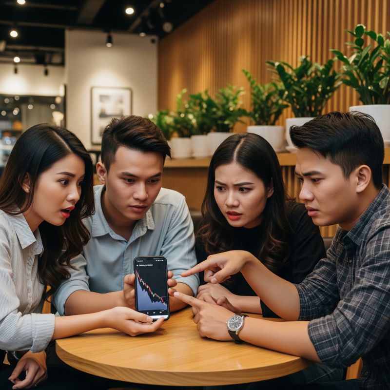 Nhóm bạn trẻ Việt thảo luận về tiền điện tử khi giá coin lao dốc
