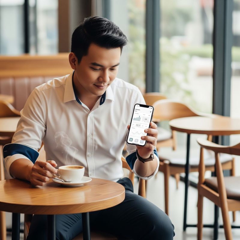Người trẻ Việt kiểm soát tài chính cá nhân bằng app trong quán cà phê