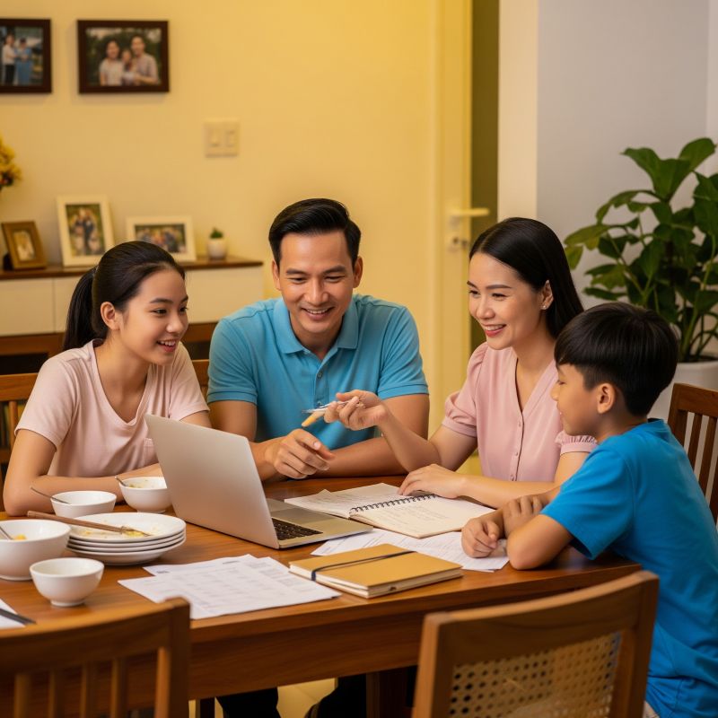 Gia đình Việt cùng nhau lên kế hoạch chi tiêu tại nhà