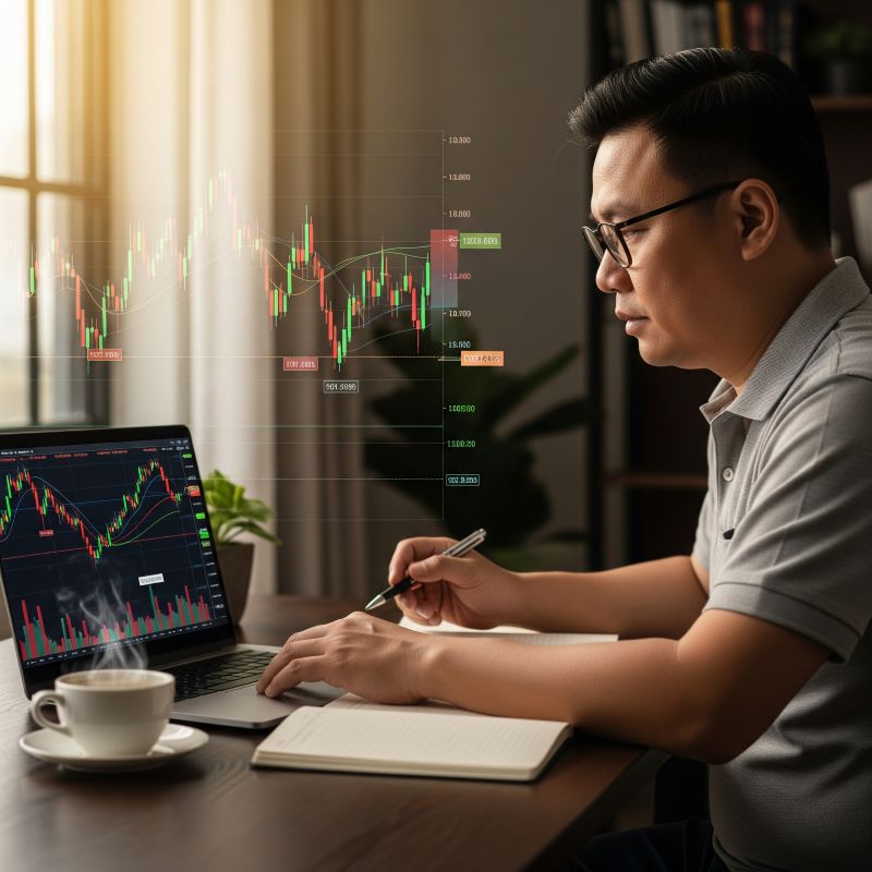 Biểu đồ VN-Index vượt mốc 1200 điểm chứng khoán với xu hướng tăng