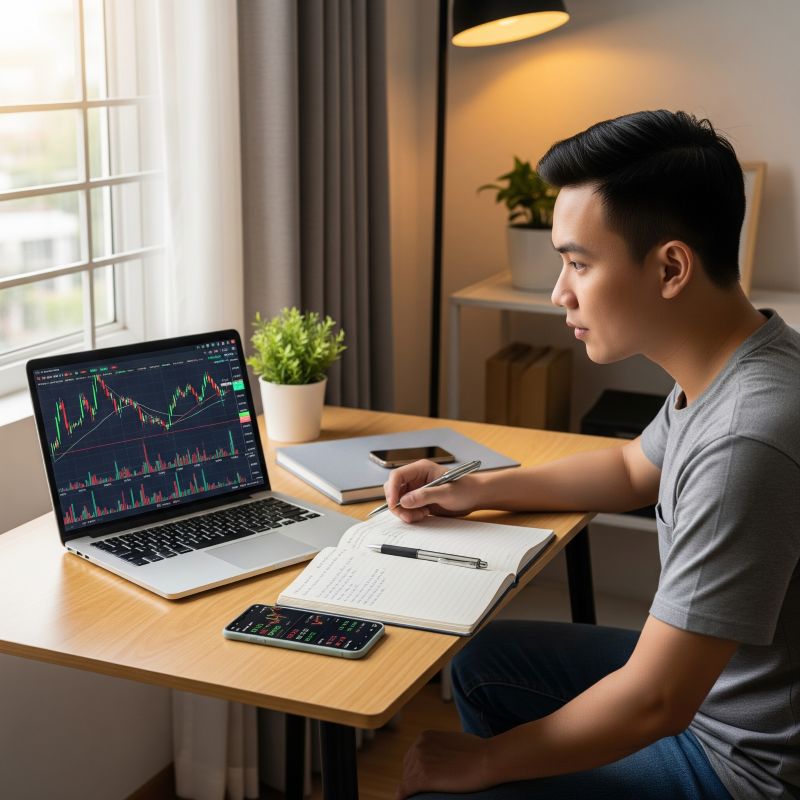 Nhà đầu tư trẻ đang học cách đọc chỉ số VN Index tại nhà