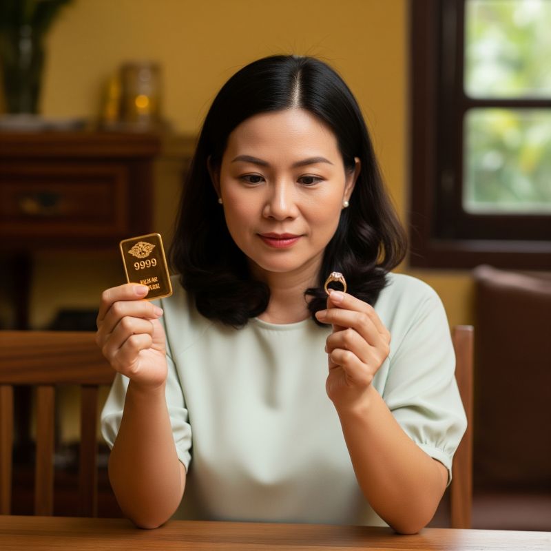Phân biệt vàng ta và vàng tây bằng mắt thường tại nhà