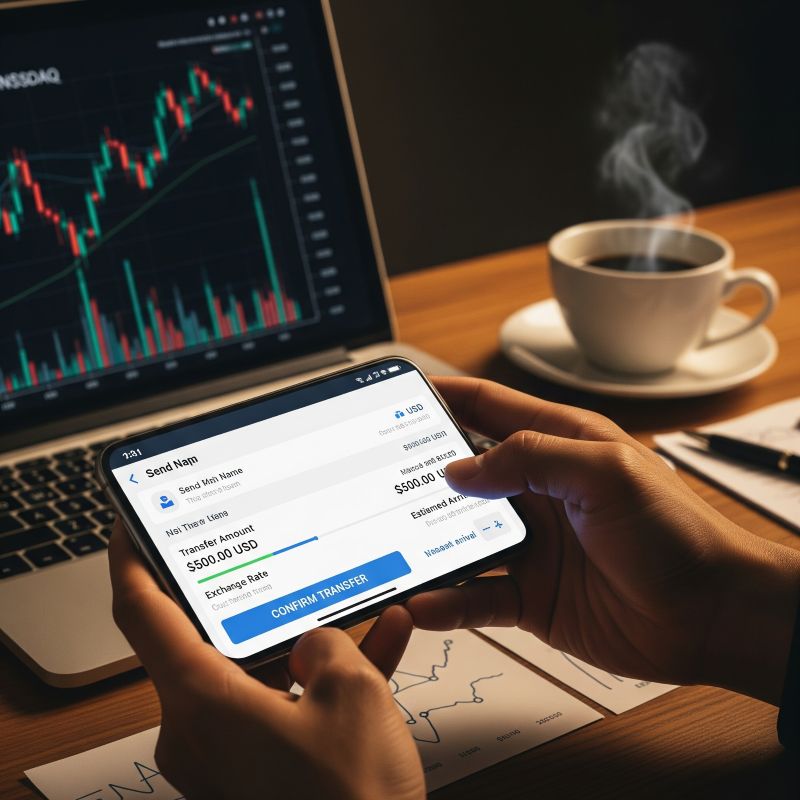 Chuyển tiền sang USD qua ứng dụng quốc tế để đầu tư cổ phiếu Mỹ