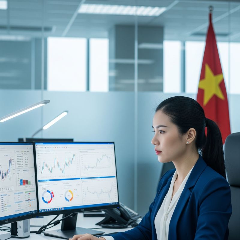 Chuyên viên Ngân hàng Nhà nước Việt Nam theo dõi chính sách tiền tệ