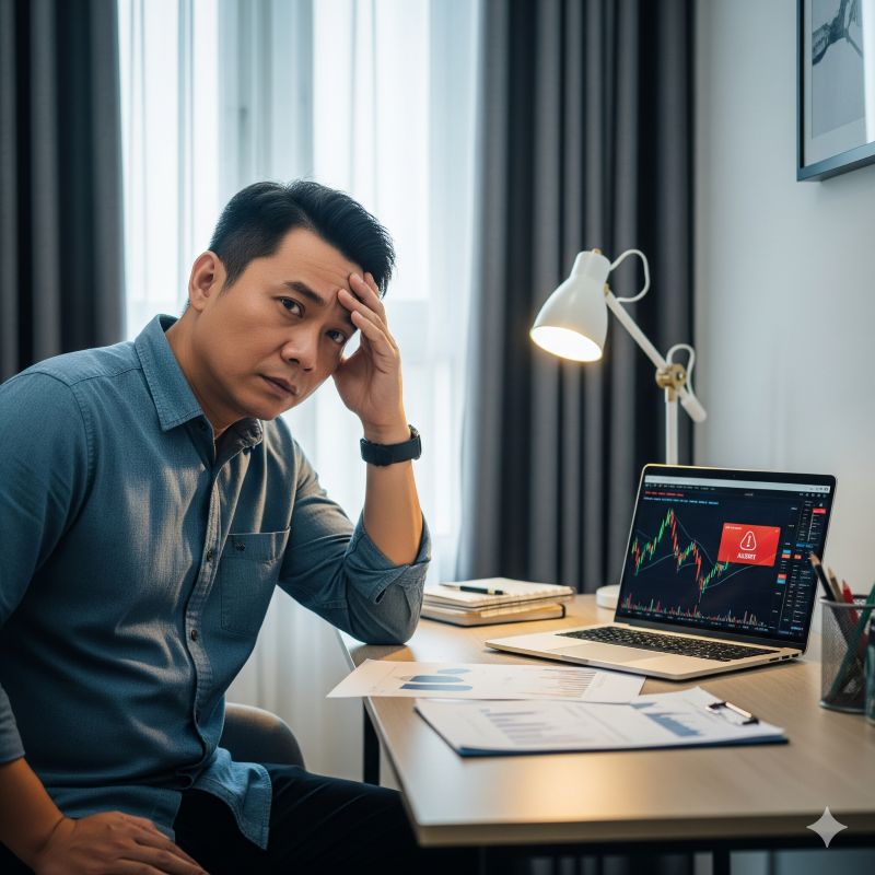 Người đàn ông Việt lo lắng khi chơi forex trên sàn không hợp pháp