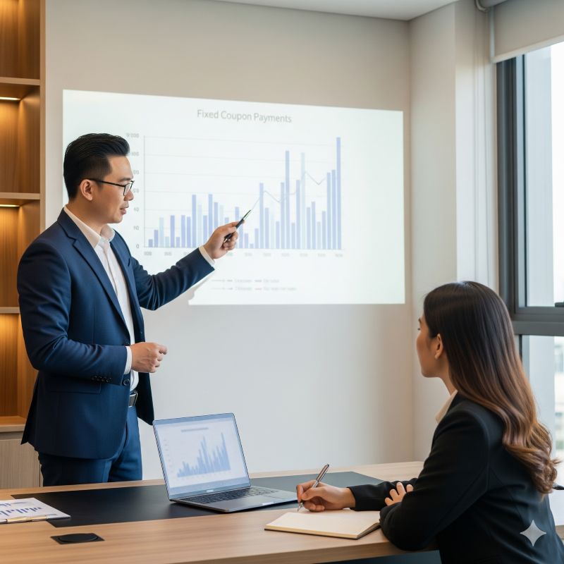 Chuyên viên tài chính Việt tư vấn trái phiếu lãi suất cố định cho khách hàng