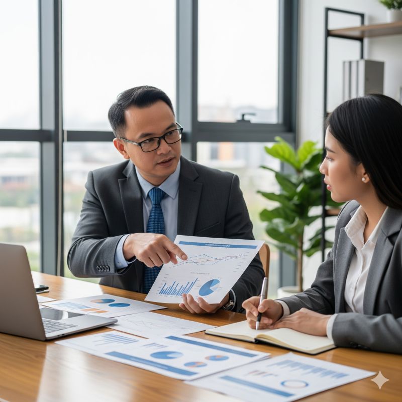 Chuyên viên tài chính Việt tư vấn trái phiếu lãi suất thả nổi cho khách hàng