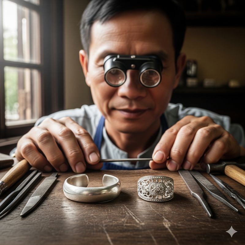 So sánh vòng bạc ta truyền thống và nhẫn bạc 925 hiện đại