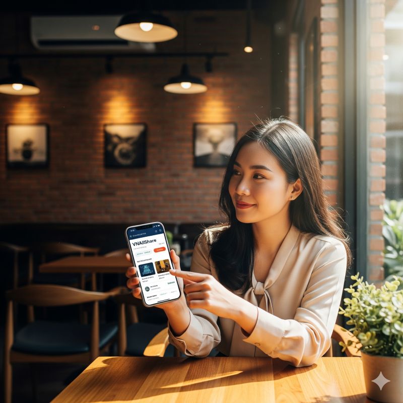 Biểu đồ thể hiện diễn biến lịch sử chỉ số VNAllShare từ 2012 đến 2024