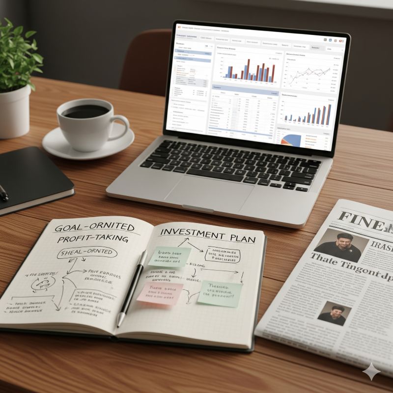 Kế hoạch đầu tư cá nhân ghi rõ mục tiêu lợi nhuận và chiến lược chốt lời
