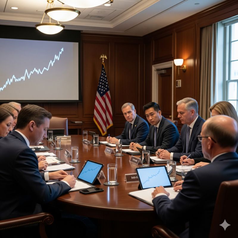 Cuộc họp FOMC thảo luận điều chỉnh lãi suất trong phòng họp cấp cao