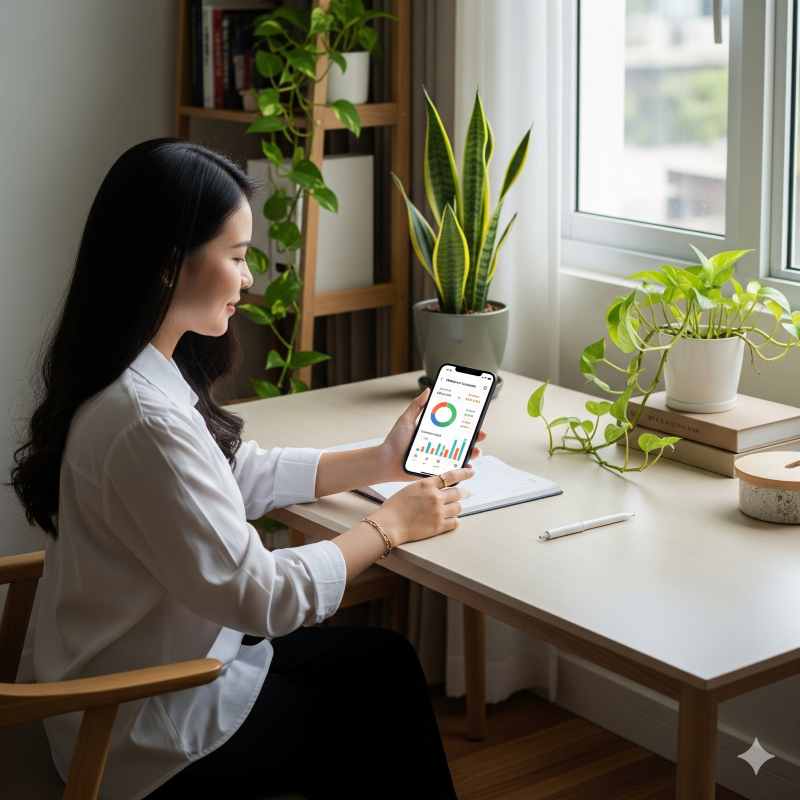 Cá nhân quản lý tài sản thanh khoản cao qua ứng dụng tài chính