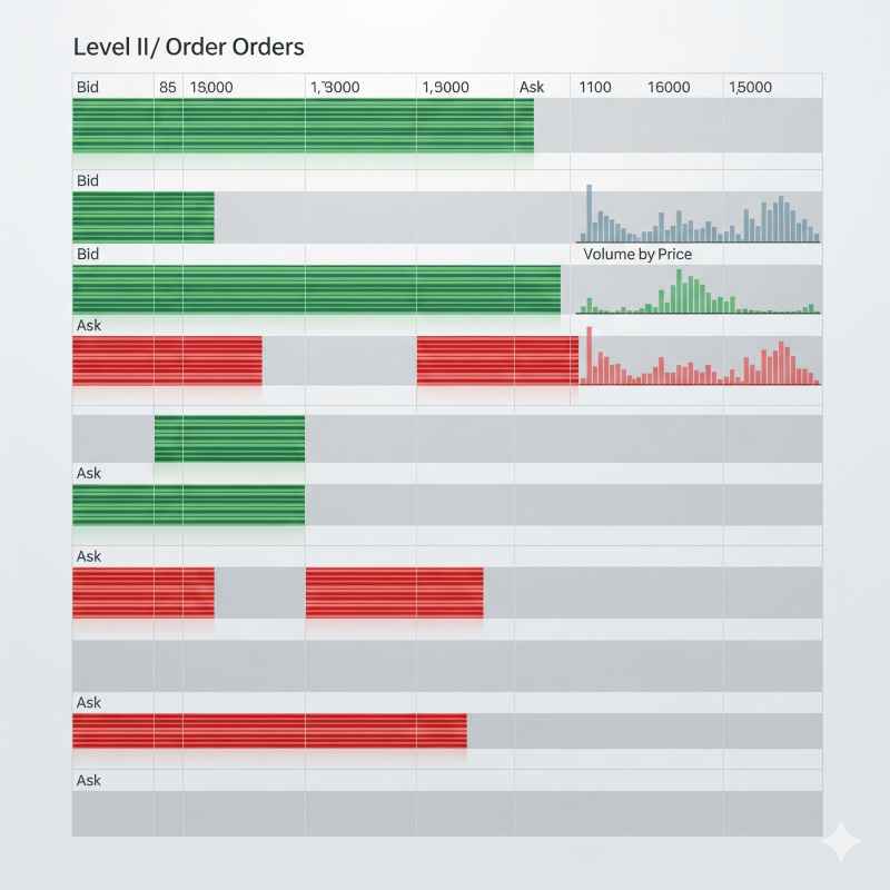 Độ sâu sổ lệnh minh họa nguồn cung thanh khoản trên nhiều mức giá