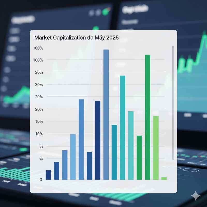 Biểu đồ vốn hóa top 10 công ty lớn nhất Việt Nam năm 2025