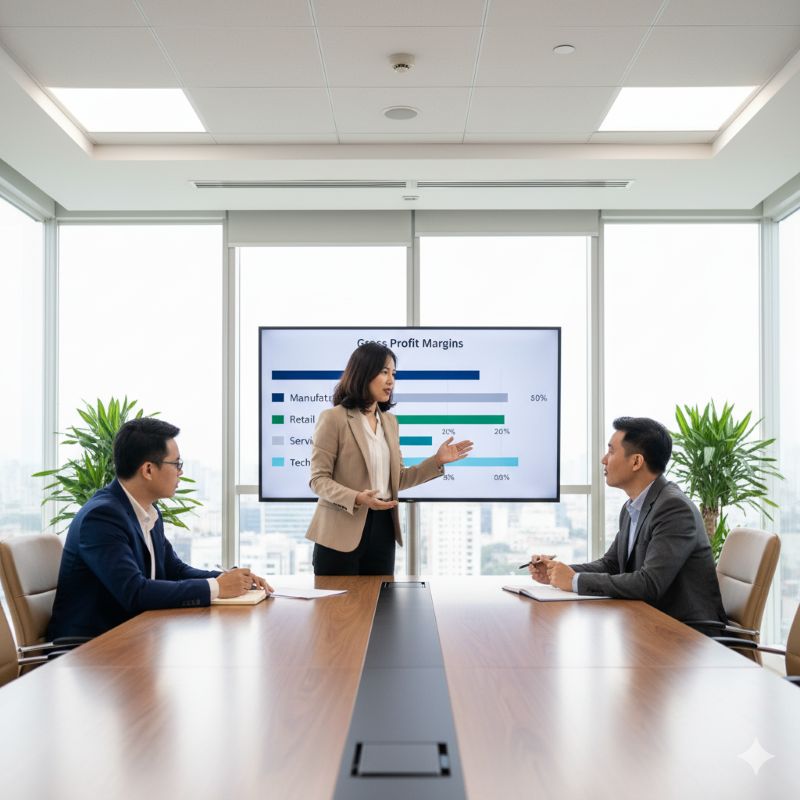 Cuộc họp so sánh tỷ lệ lợi nhuận gộp theo ngành