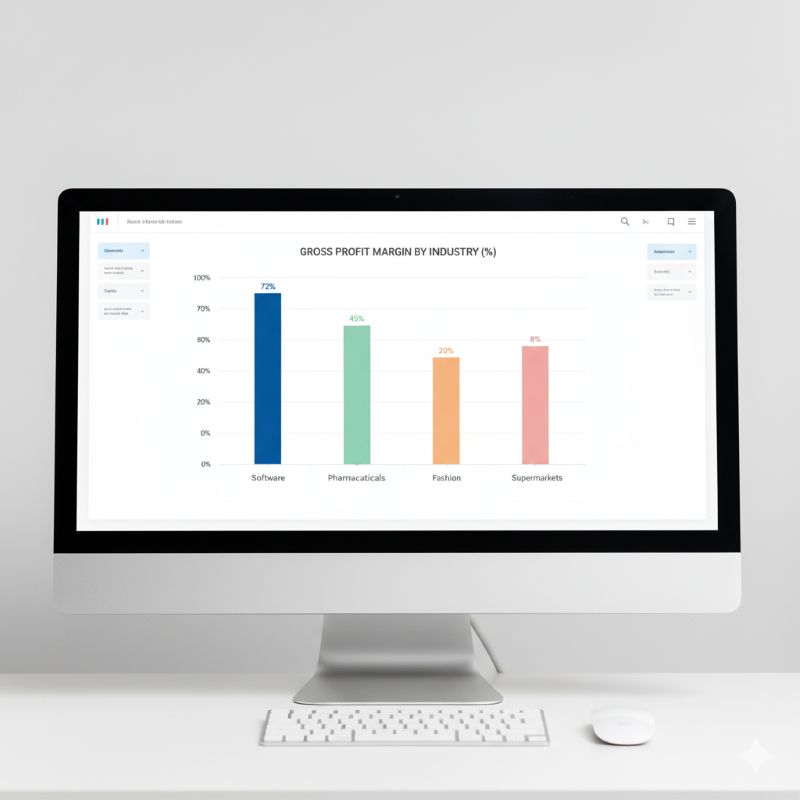 Biểu đồ biên lợi nhuận gộp theo từng ngành nghề phổ biến