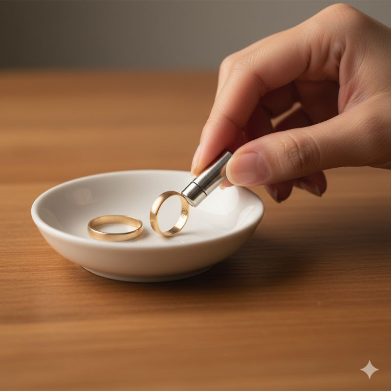 Thử nam châm kiểm tra vàng 585 tại nhà đơn giản