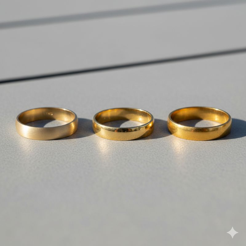 So sánh màu sắc vàng 585, vàng 18K và vàng 24K cạnh nhau