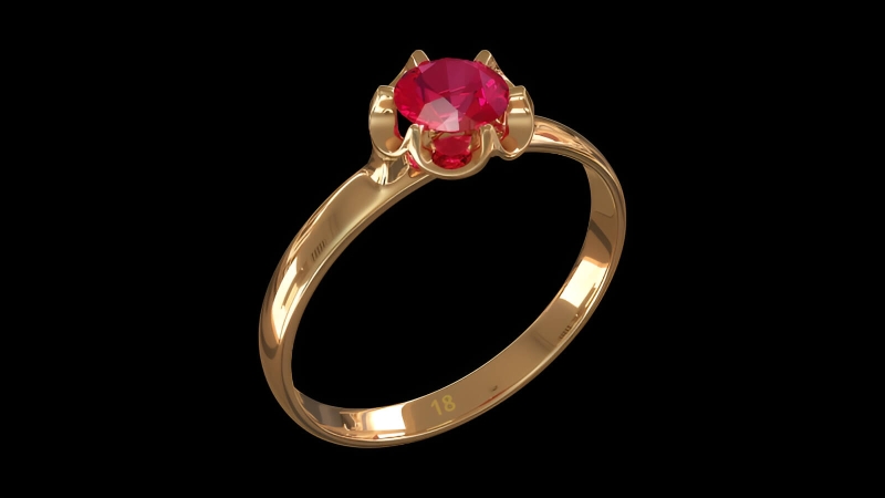 Cận cảnh nhẫn vàng với vùng ký hiệu mờ