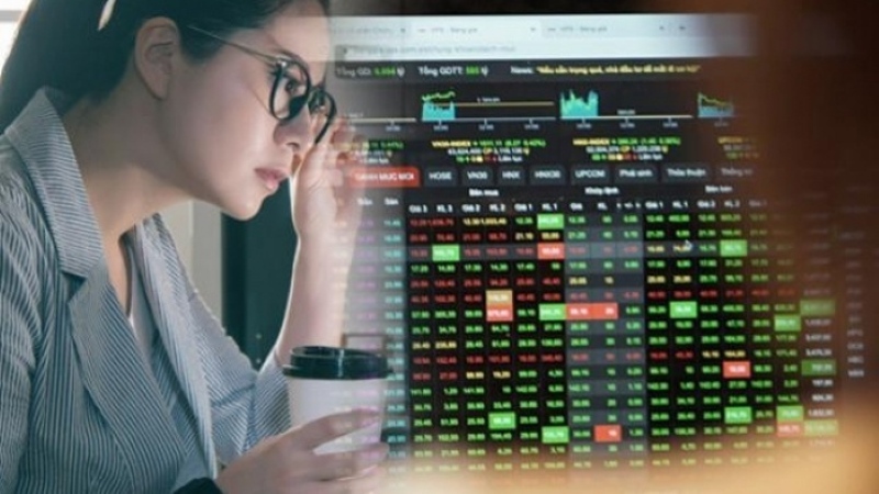 Nhà đầu tư theo dõi biểu đồ giá cổ phiếu chạm mức trần CE
