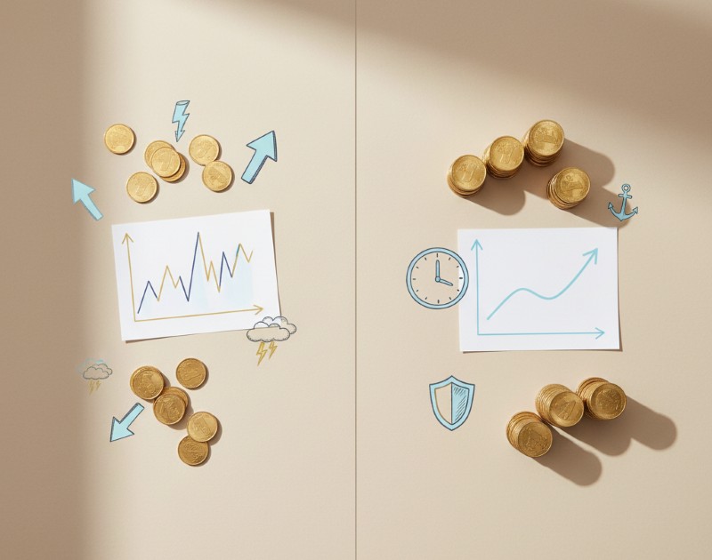 So sánh rủi ro và lợi nhuận giữa cổ phiếu và trái phiếu