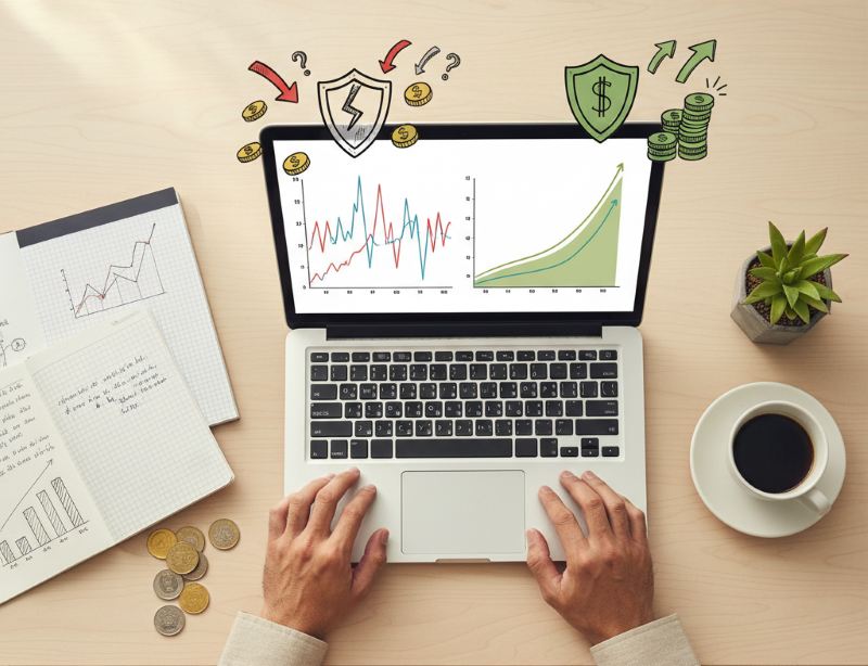 Nhà đầu tư so sánh rủi ro giữa cổ phiếu và trái phiếu