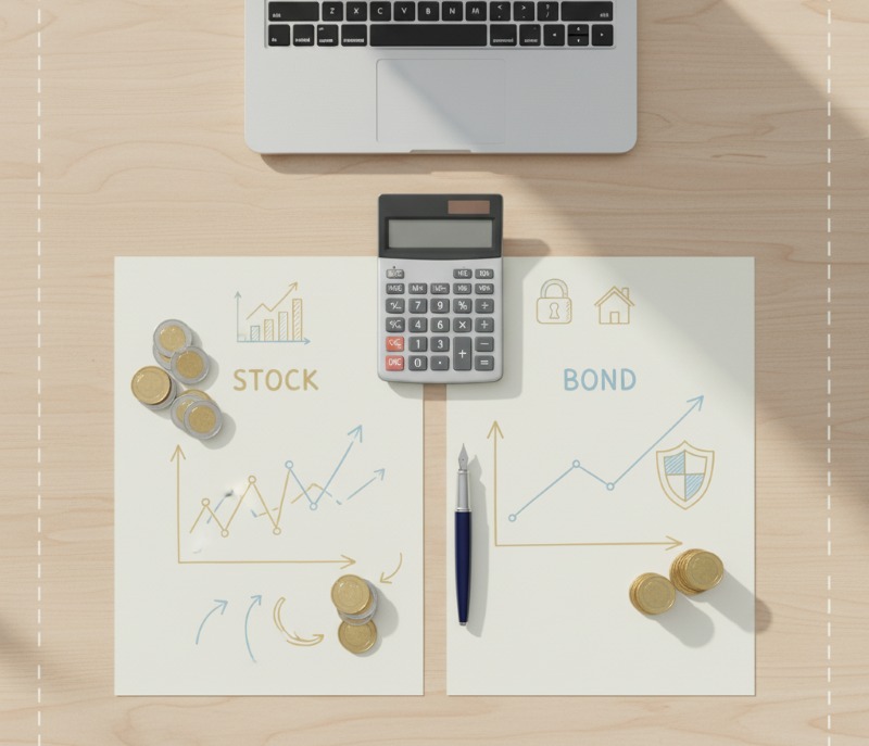 Minh họa sự khác biệt rủi ro giữa cổ phiếu và trái phiếu