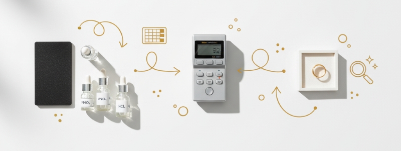 Quy trình kiểm định vàng bằng axit và máy đo điện tử