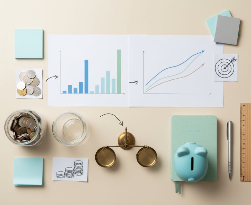 Minh họa khái niệm báo cáo lãi lỗ qua đồ vật trực quan