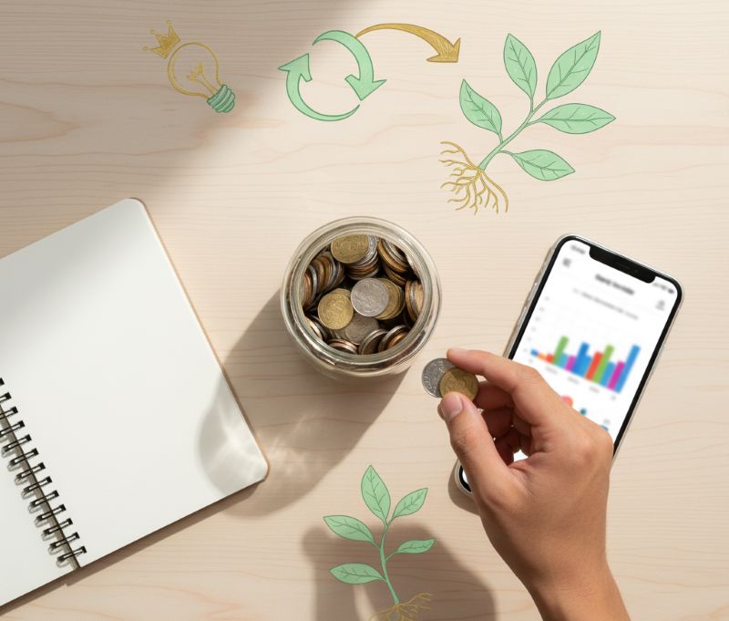 Tạo thói quen tiết kiệm bền vững với hũ đựng tiền và sổ ghi chép mục tiêu