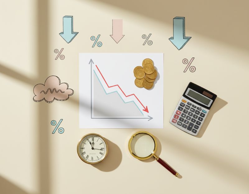 Khái niệm lạm phát âm với biểu đồ giá giảm