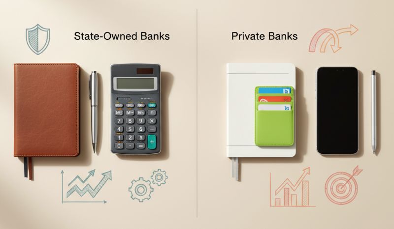 So sánh ngân hàng nhà nước và tư nhân